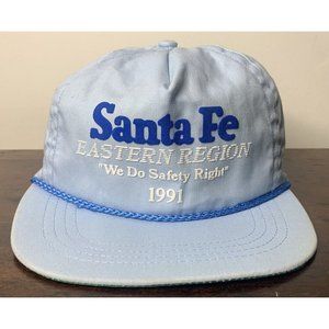 Vintage Santa Fe Trucker Rope Hat Cap Eastern Region “ We Do Safety Right” 1991